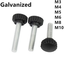 Galvanized Steel Black Plastic Round Head Knurled Thumb Screw M3 M4 M5 M6 M8 M10