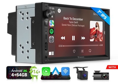 Android Auto CarPlay 7'' IPS Autoradio Doppel DIN Bluetooth GPS Android 14 4+64GB