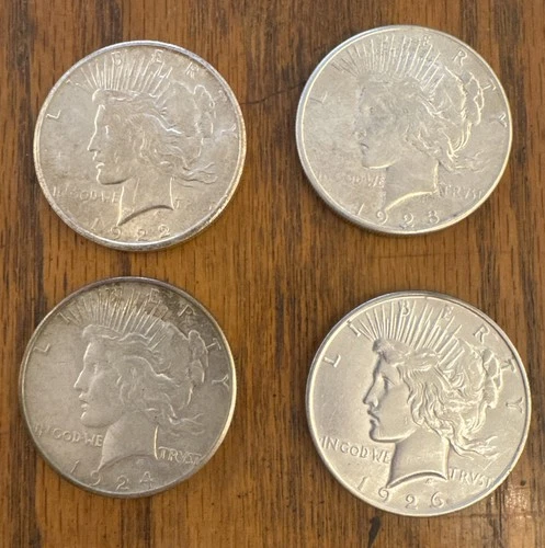 USA Peace Silver Dollar 4 coins VF Cull Random Dates All Different D S Mint