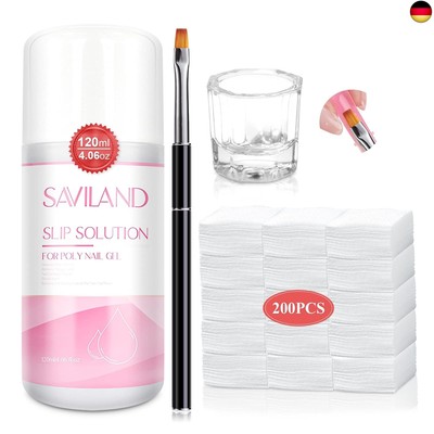 Saviland Poly Gel Slip Solution Nail Kit: 120ML Remove Sticky Layer Slip