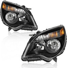 Headlight Assembly Compatible with 2010-2015 Chevy Equinox Black Housing/Amber R