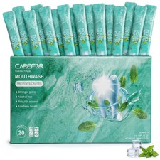 Mouthwash Strips Portable Packets Fresh Mint Alcohol Fluoride Free Pack Travel