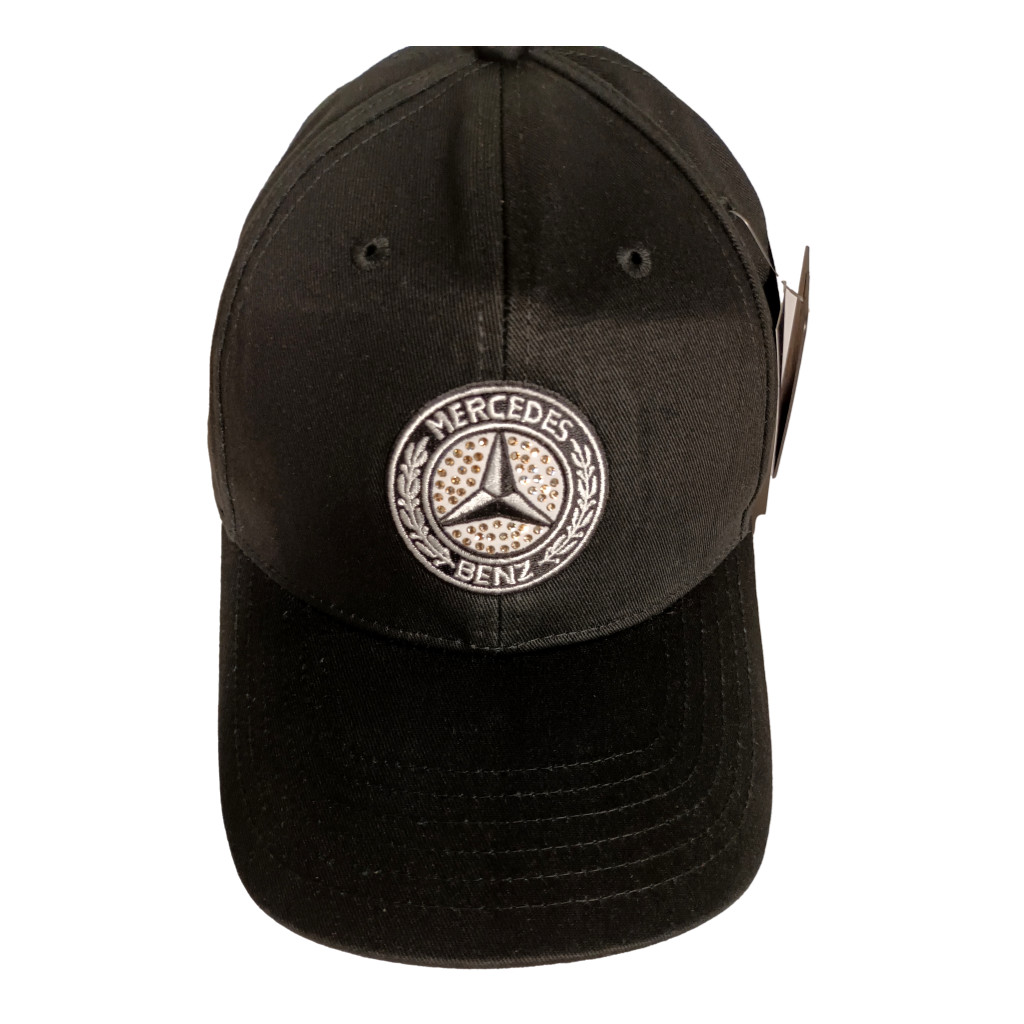 Casquette Mercedes noire style délavé étoile strassée effet scintillant