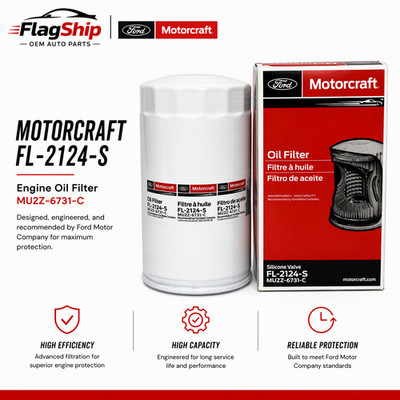 Motorcraft FL2124S Oil Filter Ford 6.7L Diesel MU2Z6731C FL2051S