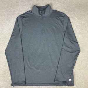 Vuori Pullover Mens Large Gray Performance Ponto Half Zip Mock Neck V2039