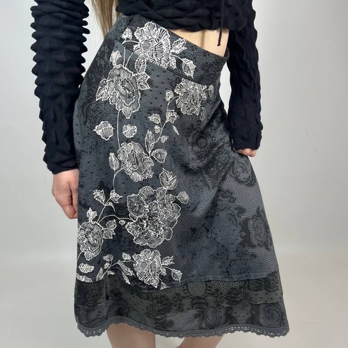 Vintage Y2K Desigual Floral Japanese Style Retro Midi Skirt