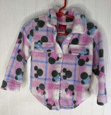 Girls Disney Junior Minnie Mouse Face Pink Fleece Jacket Size 2T