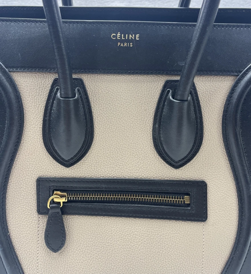 Celine Tricolor Luggage Bag  Pebbled Leather Mini S-SN-0142 - Image 3 of 4