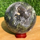 400g Natural Aquatic agate Ball Crystal Sphere Specimen Energy Healing Reiki