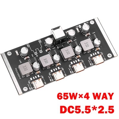 4 Way PD65W Fast Charging Module Type-C USB Support PD3.0/2.0 QC3.0/2.0 FCP AFC