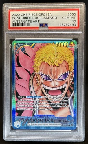 2022 One Piece Romance Dawn Donquixote Doflamingo Alternate Art #OP01-060 PSA 10