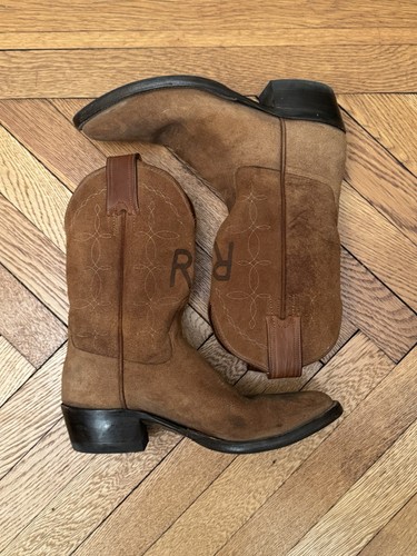 Double RL / RRL Java Roughout Plainview Cowboy Boots Men's 8.5D Ranch Leather