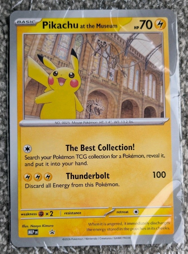 Pokémon Pikachu at the Museum MEPN 0025 HP70 TCG Card English 2026