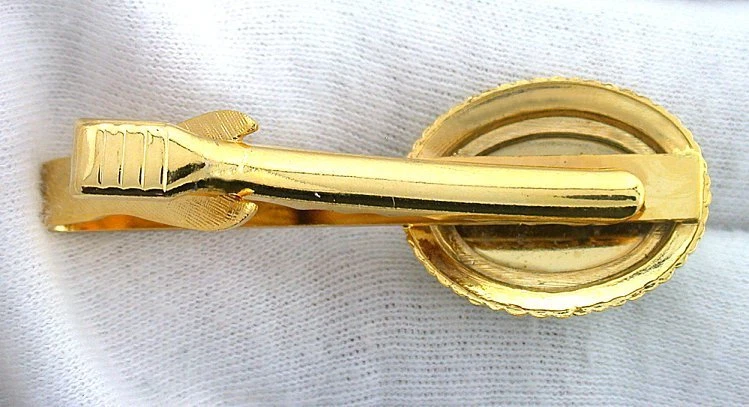 2 1/10 INCH 18x13 OVAL BABY BLUE TURQUOISE CAB GEMSTONE BEZEL TIE CLIP TIE BAR - Изображение 2 из 2