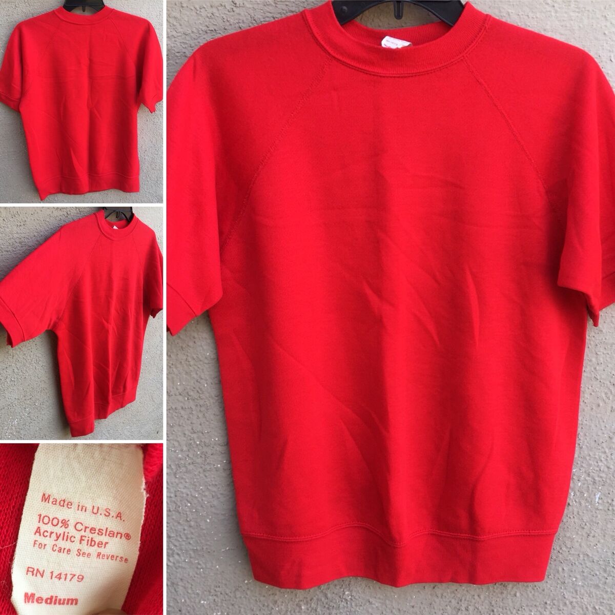 Vintage Short Sleeve Raglan Sweatshirt RN 14179 Creslan Vintage Short Sleeve Raglan Sweatshirt RN 14179 Creslan