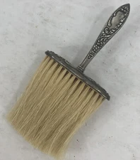 Antique P&P Estate Sterling Silver Repousse Scroll Crumb Brush Broom 1800s 5.5"