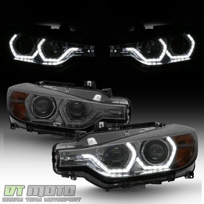 Smoke 2012-2015 BMW F30 3-Series Sedan LED 3D DRL Projector Headlights Headlamps