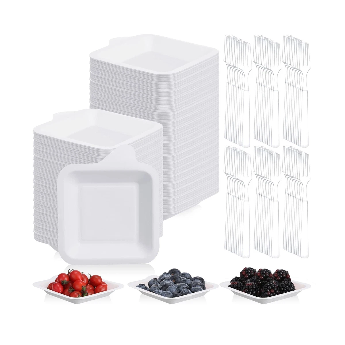 200 Count Dessert Plates 4 Inch Paper Plates Disposable Square