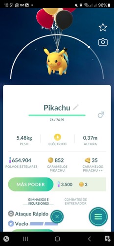 TRADE Non Shiny Pikachu Balloon Collection Bali Edition - Go Pikachu - Pokemon