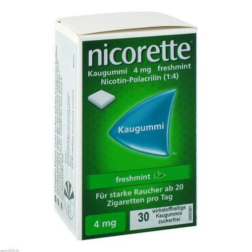 PHARMA GERKE ARZNEIMITTELVERTRIEBS GMBH NICORETTE Kaugummi 4 mg freshmint 30 ST PZN 10041945