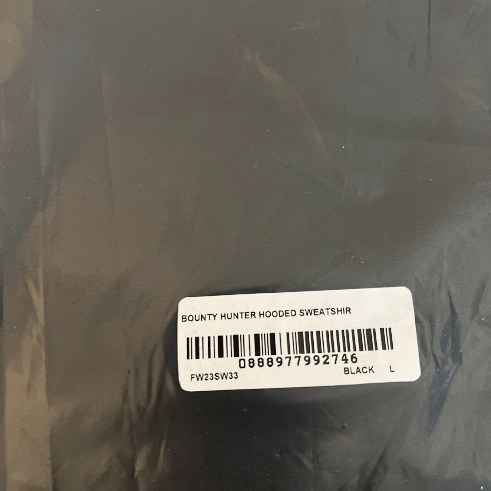 FELPA CON CAPPUCCIO SUPREME BOUNTY HUNTER NERA TAGLIA LARGE NUOVA (AUTENTICA) FW23