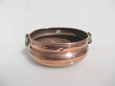 Antike Kupfer Marmeladenpfanne Fischkessel Trog Wanne Vintage oval alt Messinggriffe Topf