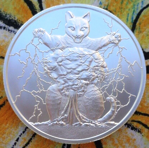 1 oz. 2022 CATACLYSMIC CAT BU round .999 fine silver