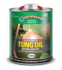 Organoil Pure Tung Oil Natural Sealant concrete or timber 4 litre FREE Postage