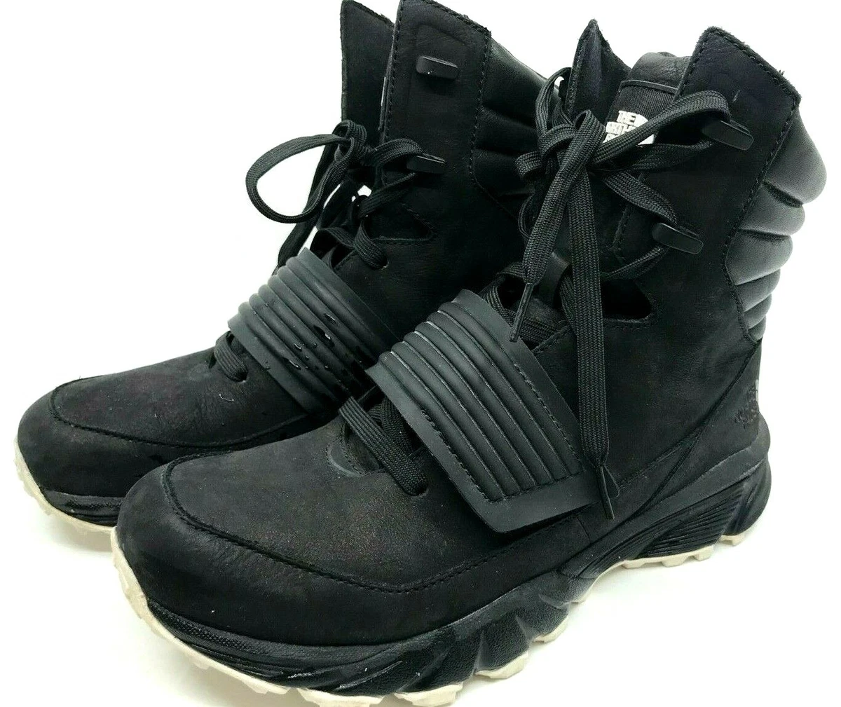 NORTH FACE Women s Black Snow Boots High Ankle Rubber Soles Lace
