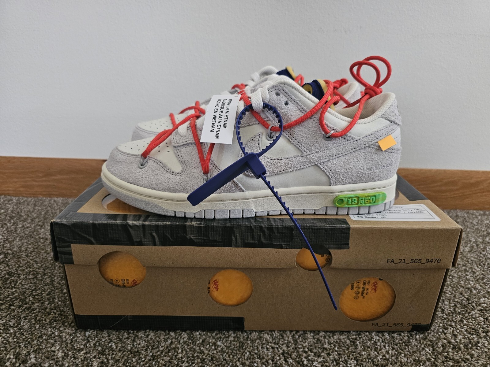 OFF WHITE X NIKE Taglia 7 US Nike Off White x Dunk Low [Lotto 13 di 50]
