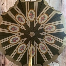 Vintage RARE Double Layered Umbrella Gaspar Paris Brass Tone Handle