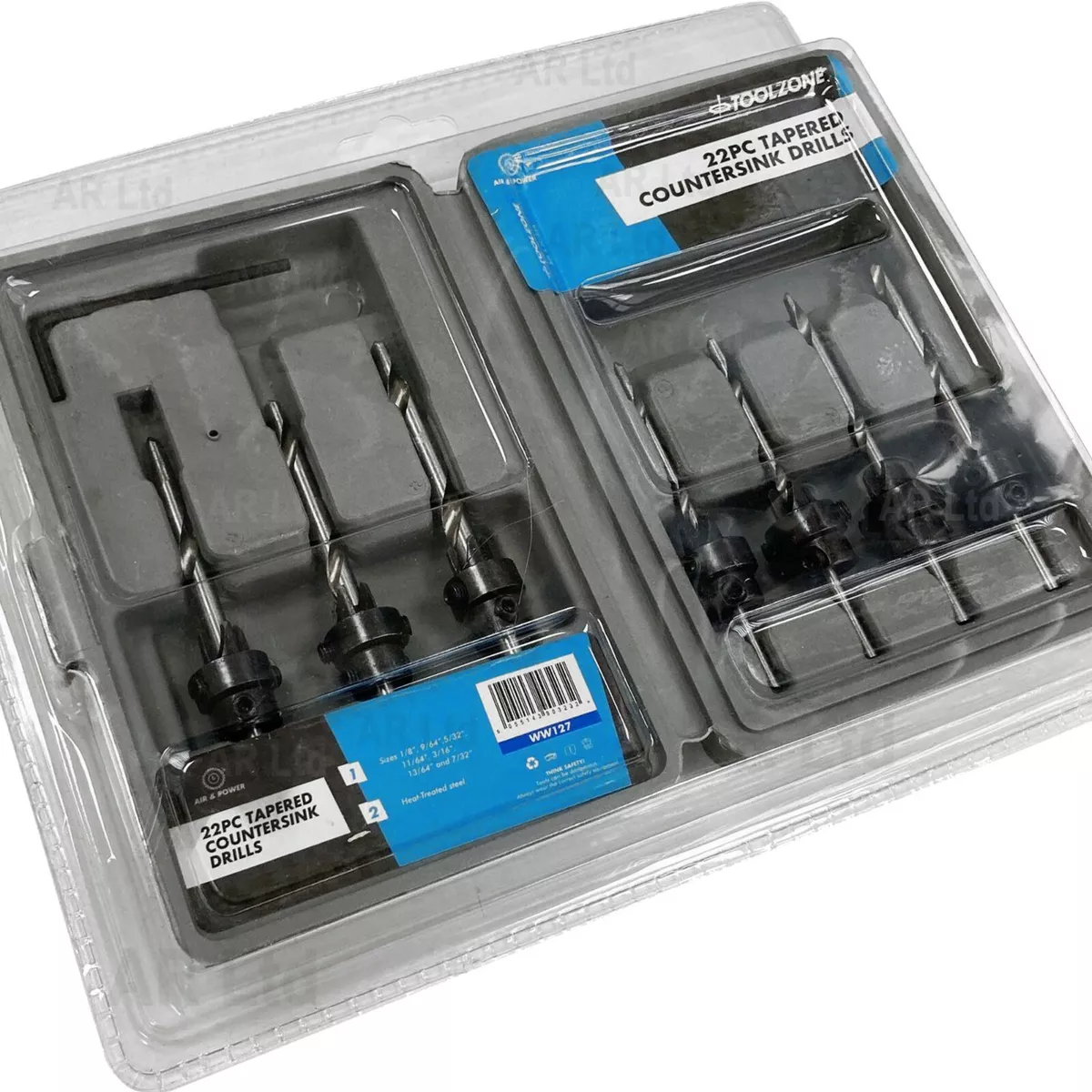 Tapered countersink drill bit set hot sale