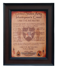 MC-BETTER: ARMY Infantryman's Creed ALL UNITS FRAMED (B1)  PERSONALIZED