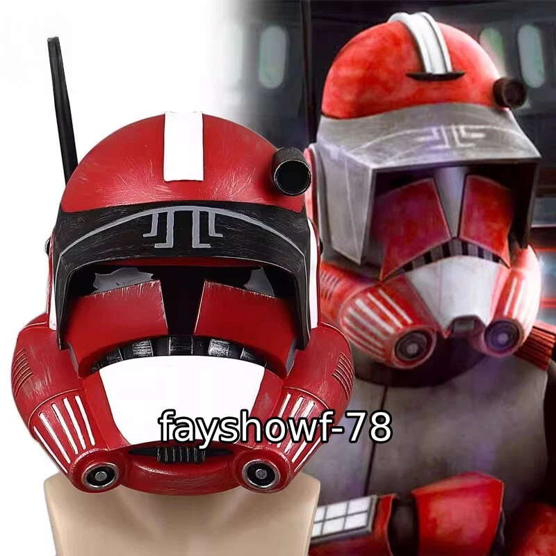 Star Wars Clone Troopers 1:1 Cosplay Helmet PVC Full Face Red Mask Prop Gift 1PC - Image 2 of 4
