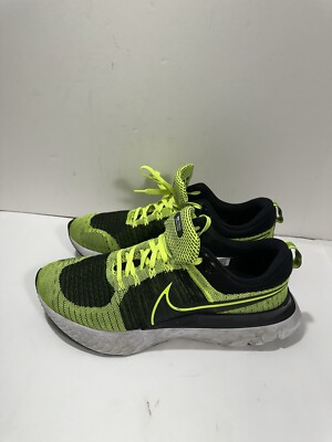 Nike Mens React Infinity Run Flyknit 2 Volt Black Running Shoes CT2357-700 Sz 14