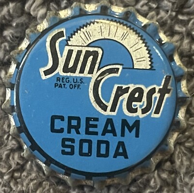 Vintage Sun Crest Cream Soda Bottle Cap   Cork Lined Atlanta Georgia Crown