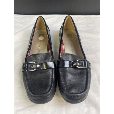Anne Klein Women's Black Leather iFlex Shoes, Loafers/Flats Size 8M SKU3269 