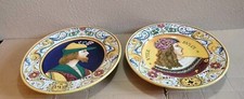 Coppia Stupendi Piatti in Ceramica Vintage Da Collezione Serafino Volpi Deruta