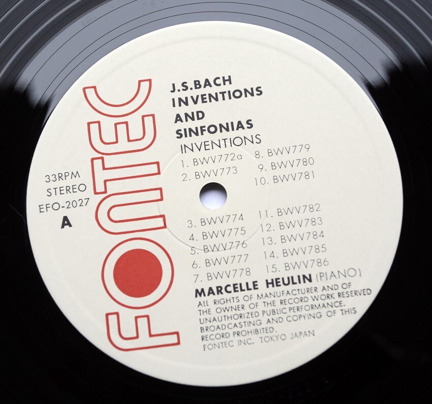 MARCELLE HEUCLIN J.S.Bach Inventions and Sinfonias japan 1980
