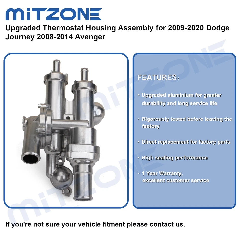 Upgraded Thermostat Housing Assembly for 2009-2020 Dodge Journey 2008-14 Avenger - Image 2 of 4
