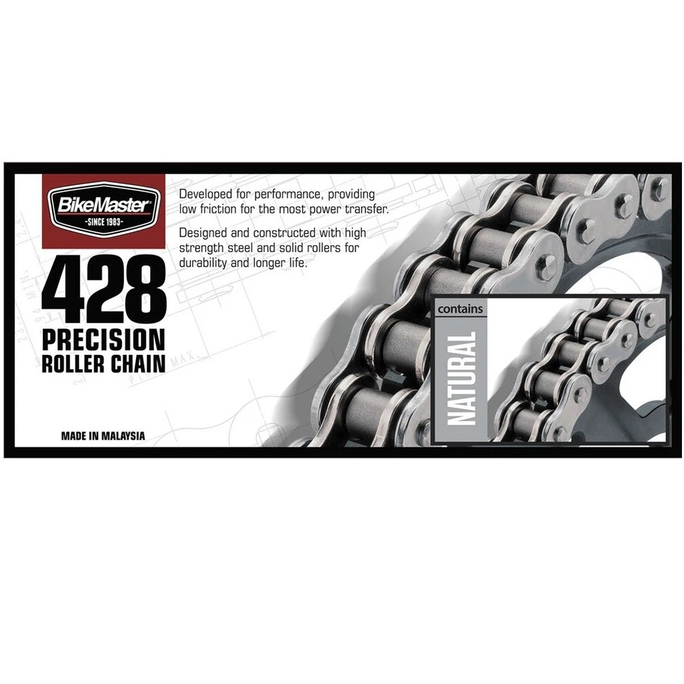 428 Chain Natural, Front & Rear Sprocket Kit Street KAWASAKI KS125 1974-1975 - Image 4 of 4