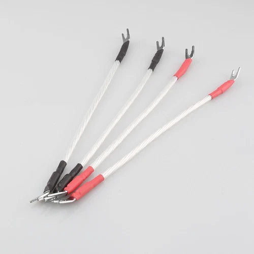 4 Pcs Silver Plated OCC HIFI Speaker Jumper Cable Bridge Banana Y Spade Plug - Picture 6 of 8