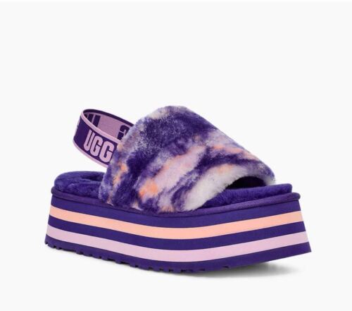 UGG Women's Disco Marble Slide Sandal Violet Night 1122032, Size 7 - Picture 1 of 6