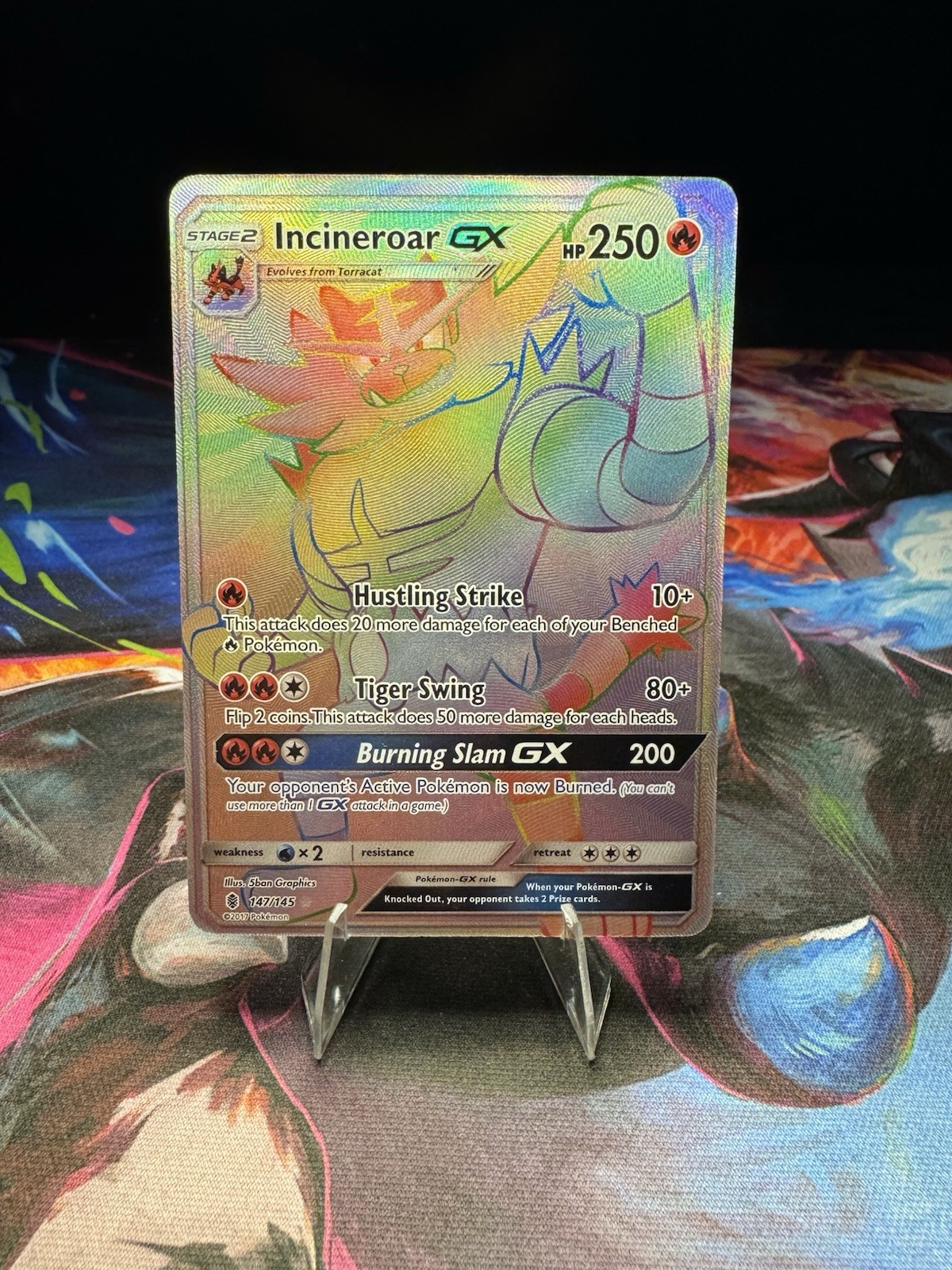 Incineroar GX 147/145 Secret Rare – Guardians Rising Pokémon