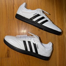 Adidas Samba LT W Shoes Womens 7.5 White Black Indoor Soccer Trainers Patent