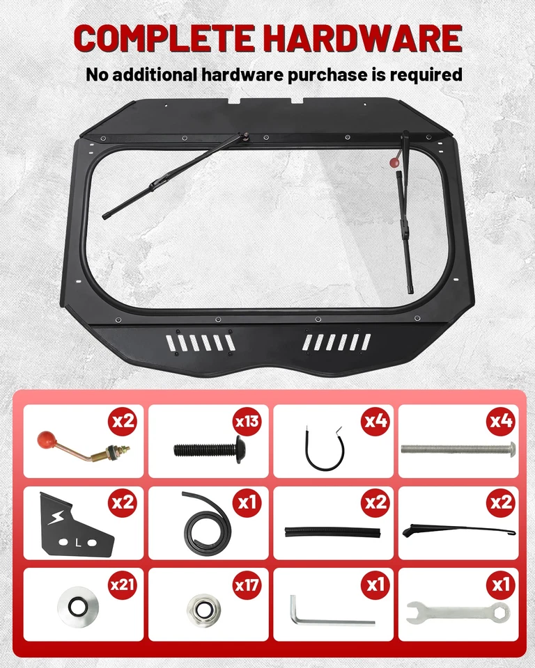 X3 Glass Windshield with Sliding Vents for Can-am Maverick X3/ X3 Max 2017-2025 - Image 2 of 4