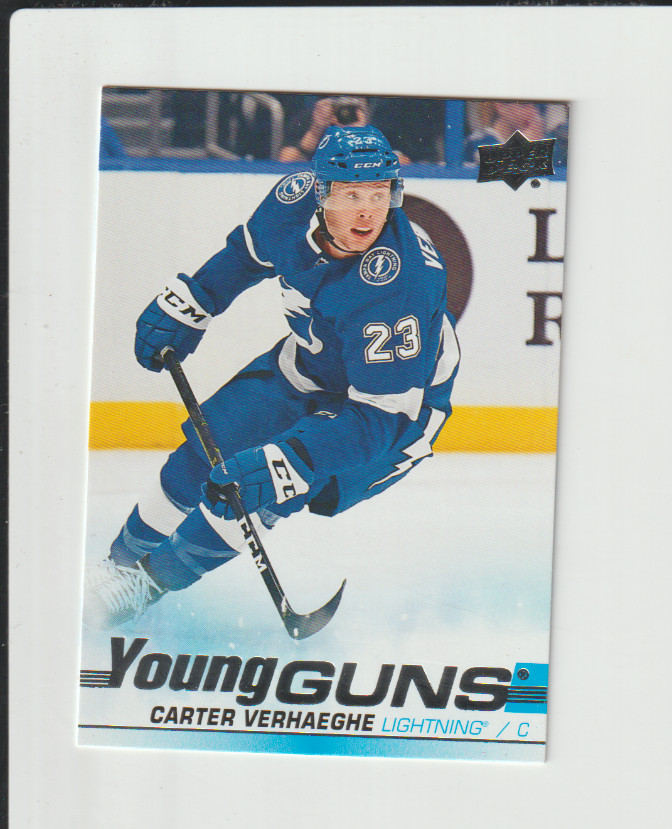 19/20 UPPER DECK CARTER VERHAEGHE #224 YOUNG GUNS ROOKIE NRMT SHAPE