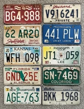 10 Pack of Rustic/Worn License Plates From 10 Different States