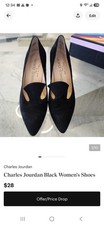Charles Jourdan Paris Black Suede Leather Heels pumps Vtg France, Size 7