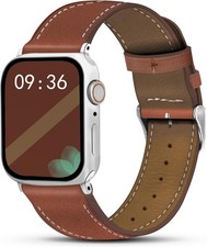 Genuine Leather Strap Compatible with Apple Watch Series 10 49mm 46mm